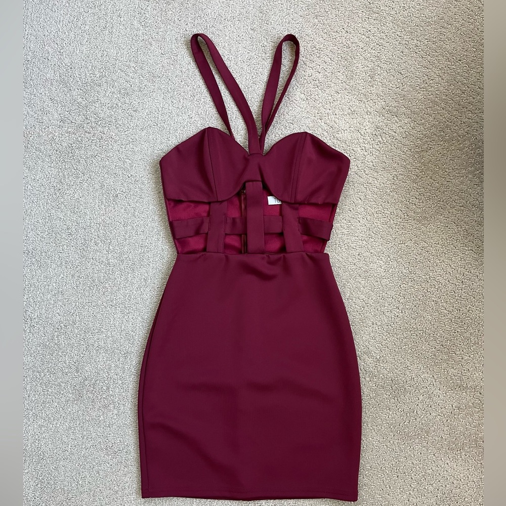 Tobi Maroon Mini Dress